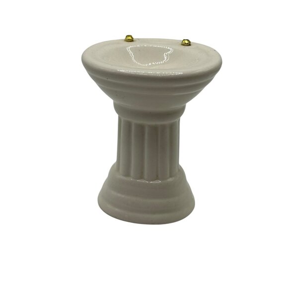 Doll House Ceramic Pedestal Sink With Brass Accents Which are broke off - Picture 1 of 6